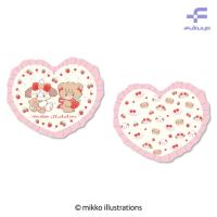 【ピンク】mikko illustration　ハート型フリルクッション