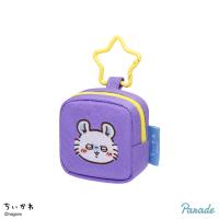 【モモンガ】ちいかわ　カラビナ付き刺繍スクエアミニポーチ