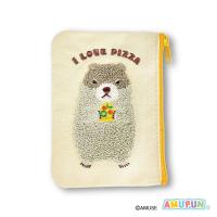【ピザみせつけ】マーモットのもっとっと　もこもこ刺繍ポーチ