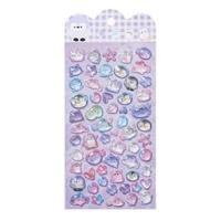 【パープル】ぷくぷくシール　ファンシーアソート