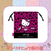 【ハローキティ】サンリオ　ヒョウ柄巾着
