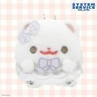 【しろ】ポメラニアンもち　カラードレスマスコットキーチェーン