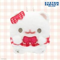 【あか】ポメラニアンもち　カラードレスマスコットキーチェーン