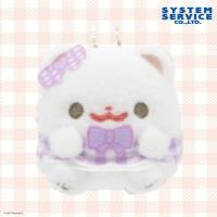 【むらさき】ポメラニアンもち　カラードレスマスコットキーチェーン