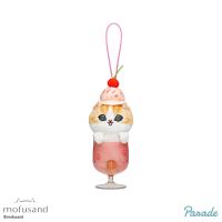 【ストロベリー】mofusand　クリームソーダにゃんマスコット