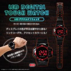 【RED】LEDデジタルタフウォッチ