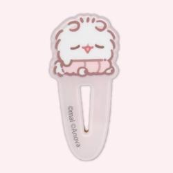 【ピンク（おやすみ）】ポメラニアンもち　ヘアクリップ