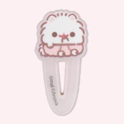 【ピンク（おすまし）】ポメラニアンもち　ヘアクリップ
