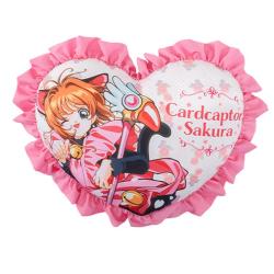 【ピンク】カードキャプターさくら25　フリルハートクッション
