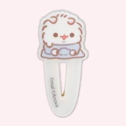 【ホワイト（おねしょ）】ポメラニアンもち　ヘアクリップ