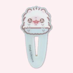 【グリーン（泣き）】ポメラニアンもち　ヘアクリップ