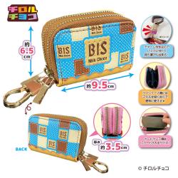 【BISブルー】チロルチョコ　Wファスナーコインケース