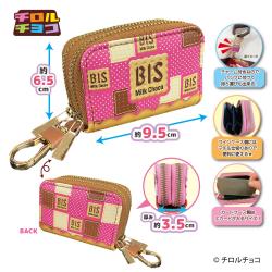 【BISピンク】チロルチョコ　Wファスナーコインケース