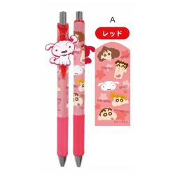 【レッド】クレヨンしんちゃん　マスコット付ゲルペン12