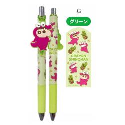 【グリーン】クレヨンしんちゃん　マスコット付ゲルペン12