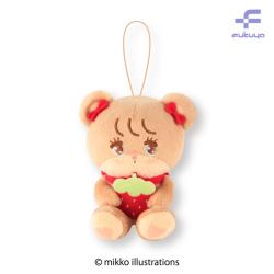【ラテ】mikko illustration　いちごマスコットぬいぐるみ