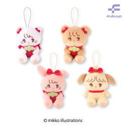 mikko illustration　いちごマスコットぬいぐるみ