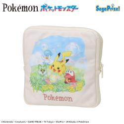 【ピカチュウ＆ニャオハ＆ホゲータ＆クワッス】ポケットモンスター　スクエアポーチ One Scene Art