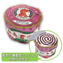 【ローズ】KINCHO　金鳥の渦巻 缶型クッション