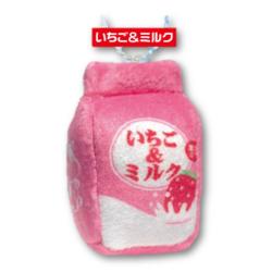 【いちご＆ミルク】かわいい牛乳マスコットぬいぐるみBC付