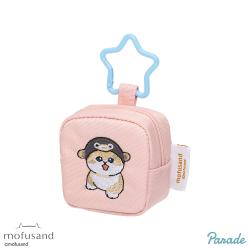 【ピンク】mofusand　カラビナつき刺繍スクエアミニポーチ