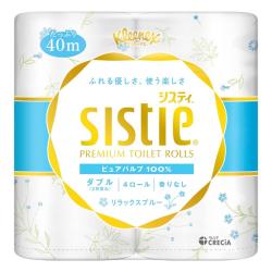 クリネックス システィ 40m ダブル 4ロール リラックスブルー [ST]