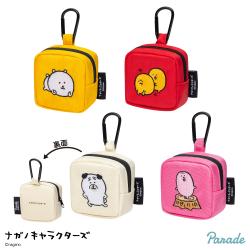 ナガノキャラクターズ　カラビナつき刺繍スクエアミニポーチ