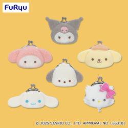 サンリオキャラクターズ　ミルキーボアフェイスがま口ポーチ