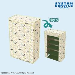 【ベージュ】すみっコぐらし　ファブリックカバー付き収納棚