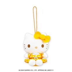 【イエロー】ハローキティ　レトロワンピースちょいデカマスコット