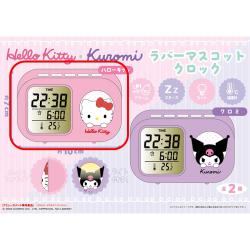 【ハローキティ】ハローキティ・クロミ　ラバーマスコットクロック