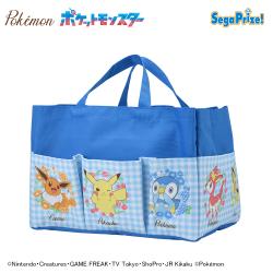 【ブルー】ポケットモンスター　プラチナムザッカポケット付収納バッグ