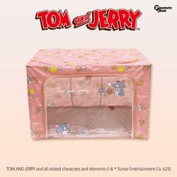 【ピンク】トムとジェリー　折りたたみ窓付き収納BOX