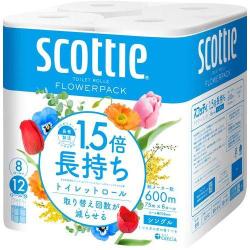 スコッティ　フラワー1.5倍巻きシングル75ｍ×8ロール [ST]