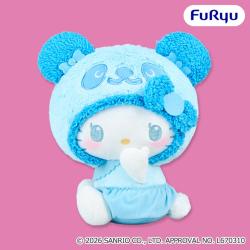 【ブルー】パンダ ハローキティ　もこもこベイビーBIGぬいぐるみ