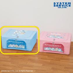 【ブルー】すみっコぐらし　ナイトルーティーン クリア窓付き薄型収納ボックス