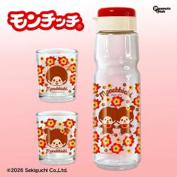 【フラワー】モンチッチ　お茶ポット＆2Pグラス