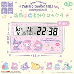 【ピンク】サンリオキャラクターズ　液晶温湿度計クロック4
