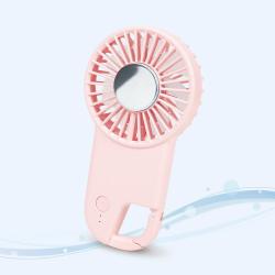 【ピンク】冷却機能付きハンディファン-flora-