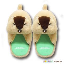 【叫ぶはまもと】マーモットのもっとっと　抱きつくぬいぐるみスリッパ2