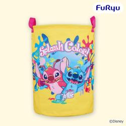 【イエロー】ディズニー スティッチ　Splash Color！ 大きなラウンド収納バスケット