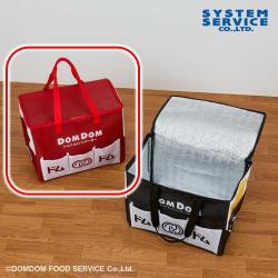 【レッド】ドムドムハンバーガー　5ポケット付き保冷バッグ