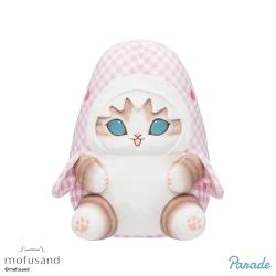 【ピンク】mofusand　ギンガムチェックサメにゃんBIGぬいぐるみ