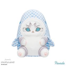 【ブルー】mofusand　ギンガムチェックサメにゃんBIGぬいぐるみ