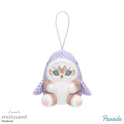 【パープル】mofusand　ギンガムチェックサメにゃんマスコット