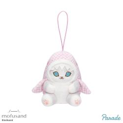 【ピンク】mofusand　ギンガムチェックサメにゃんマスコット