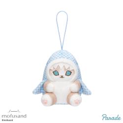 【ブルー】mofusand　ギンガムチェックサメにゃんマスコット