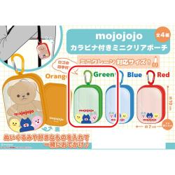 【グリーン】mojojojo　カラビナ付きミニクリアポーチ