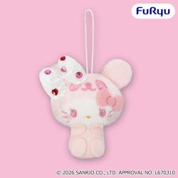 【パステルピンク】パンダ ハローキティ　デコ盛れマスコット