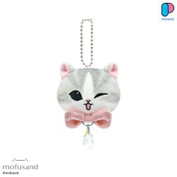 【ピンク】mofusand　ビジューつきおかおマスコット